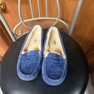 UGG Navy Suede Moccasins
